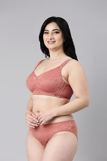 Enamor Women's Nylon Blend Transform Ultralight Everyday Minimizer Bra – Super Lift, Non-Padded, Wirefree, Full Coverage F122